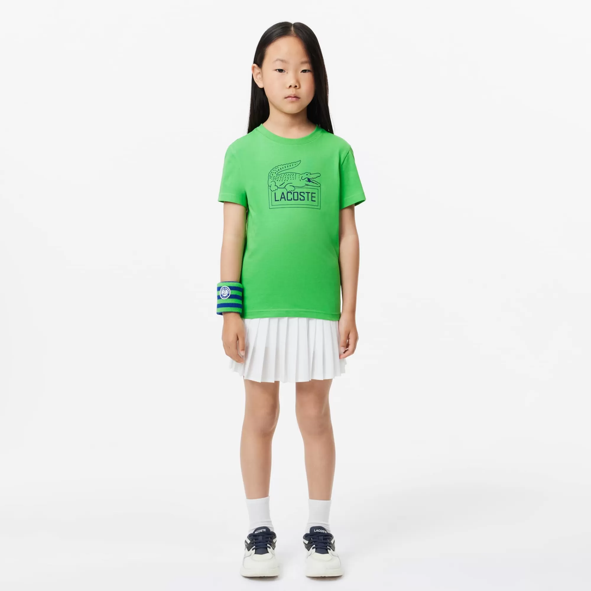 Crianças LACOSTE Moda Menina | Moda Menina^T-shirt de Ténis com Tecnologia Ultra-Dry Edição Roland-Garros