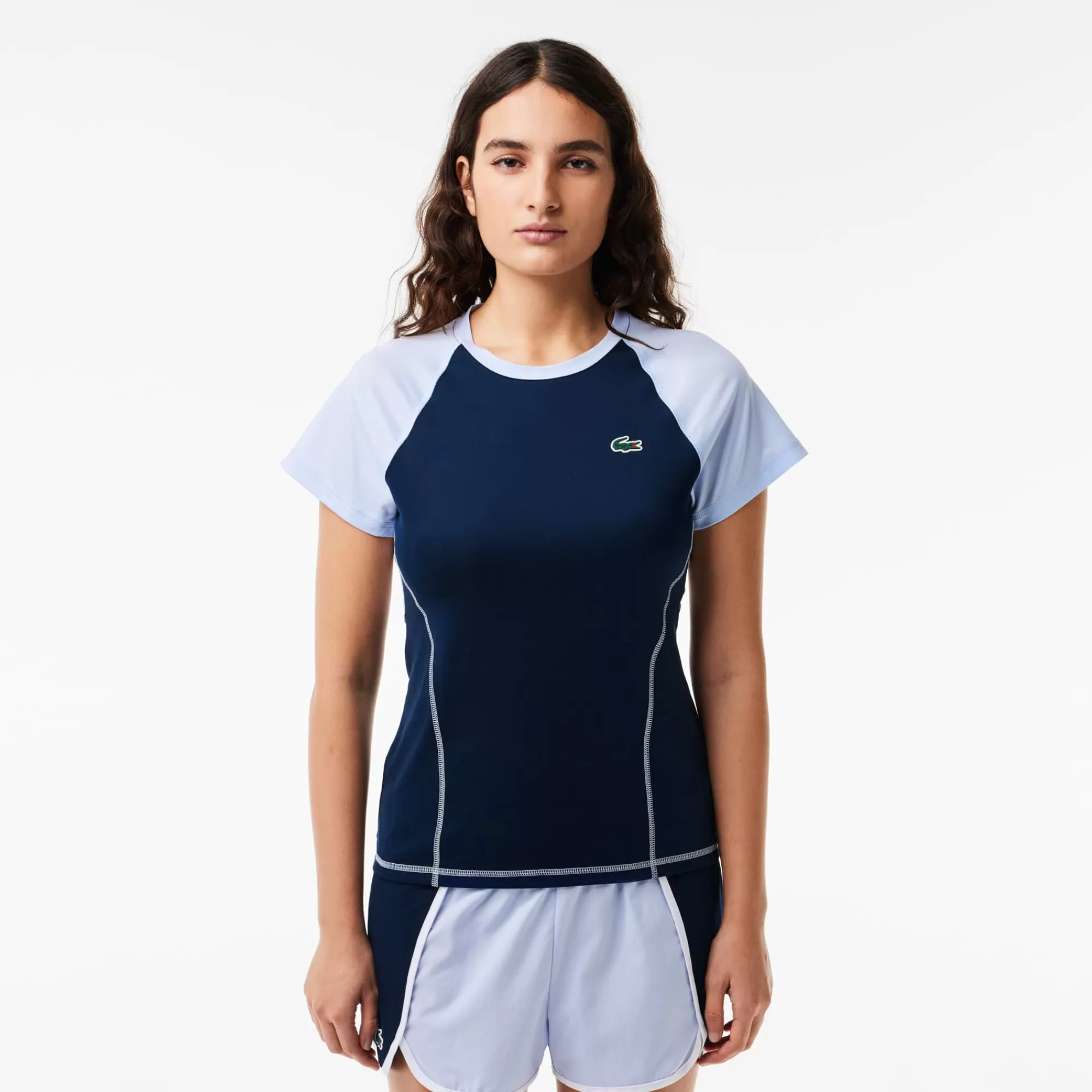 MULHER LACOSTE Ginásio & Treino | Roupa Deportiva Mulher^T-shirt Desportiva Elástica com Tecnologia Ultra-Dry Slim Fit