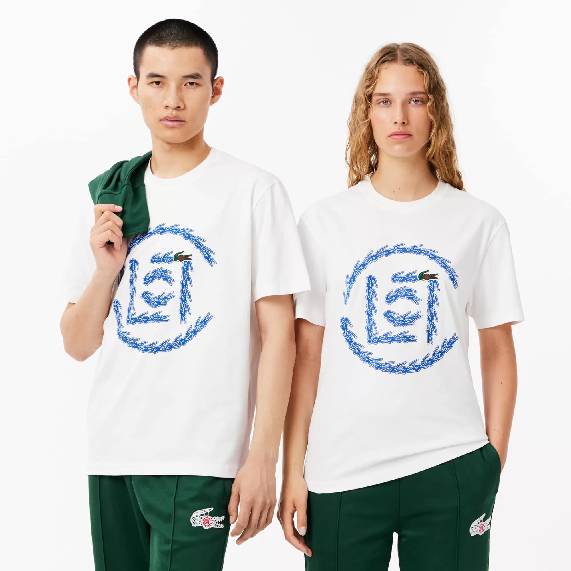 MULHER LACOSTE T-Shirts | T-Shirts^T-shirt Gráfica x CLOT de Algodão Regular Fit