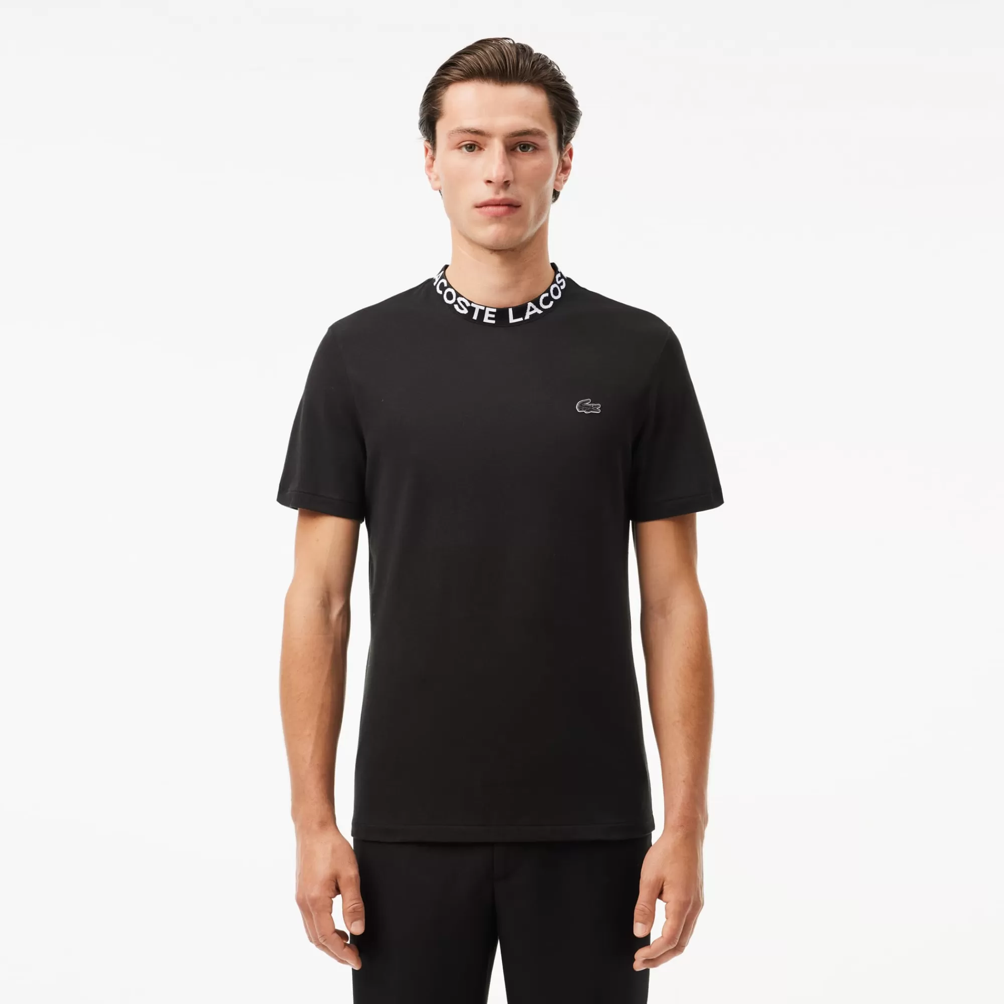 LACOSTE T-Shirts^T-shirt Piqué com Decote em Jacquard Leve