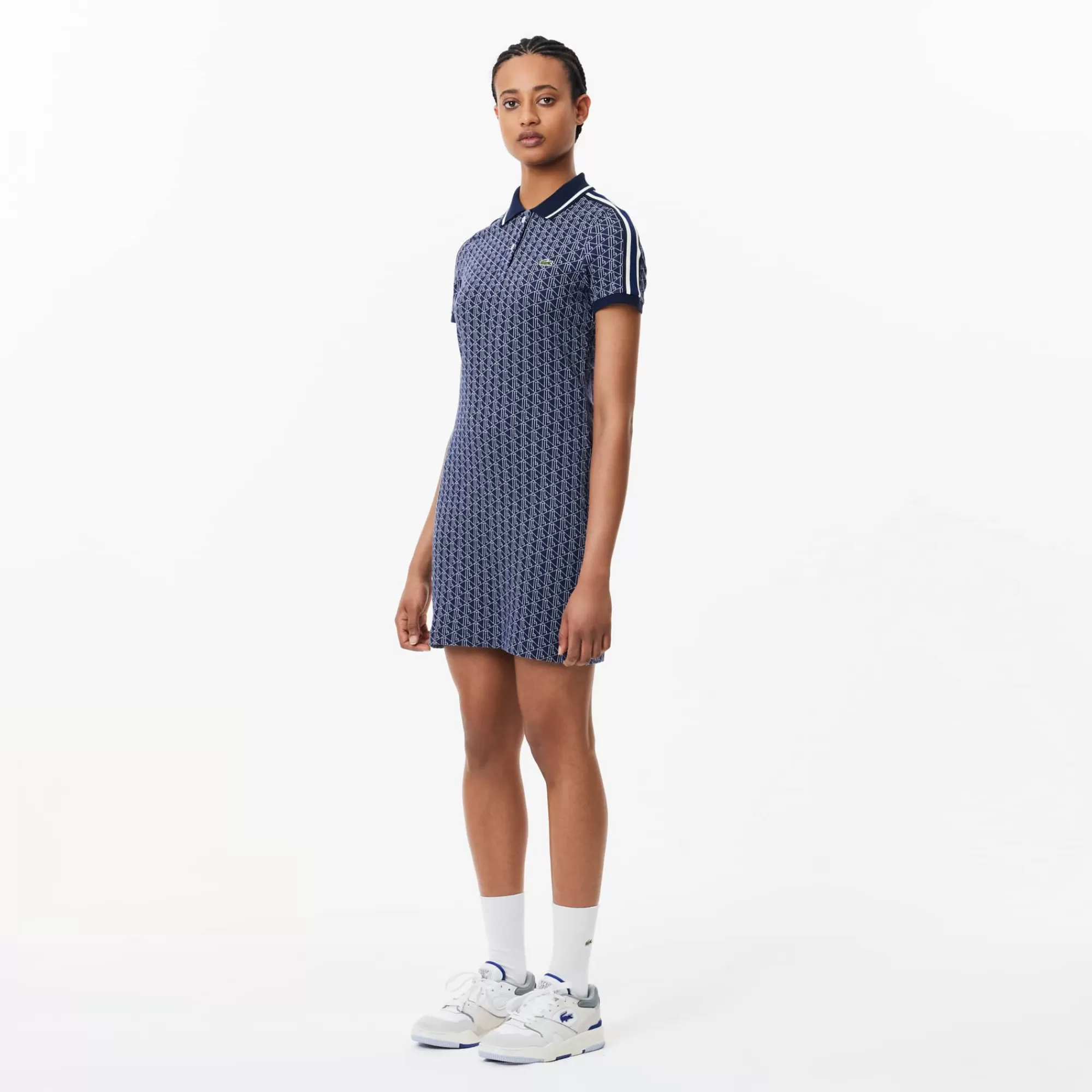 MULHER LACOSTE Vestidos & Saias^Vestido Slim Fit em Jacquard com Monograma