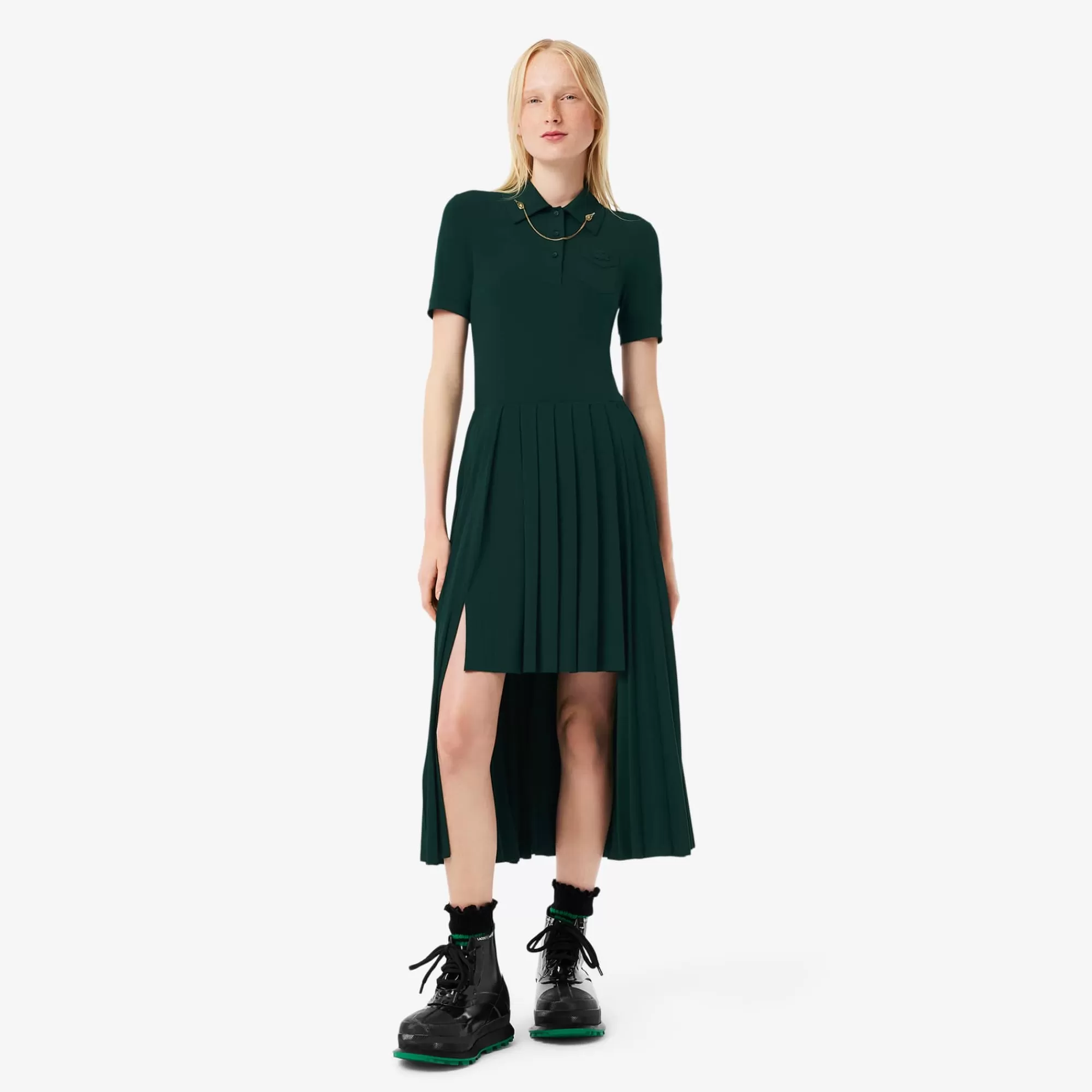 MULHER LACOSTE Vestidos & Saias^Vestido tipo Polo Plissado FW24 Runway