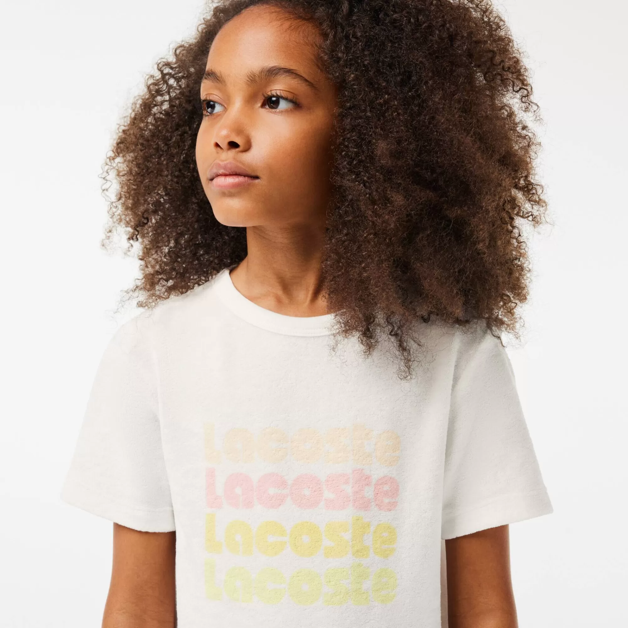 Crianças LACOSTE Moda Menina | Moda Menina^Vestido tipo T-shirt em Algodão Terry com Logo