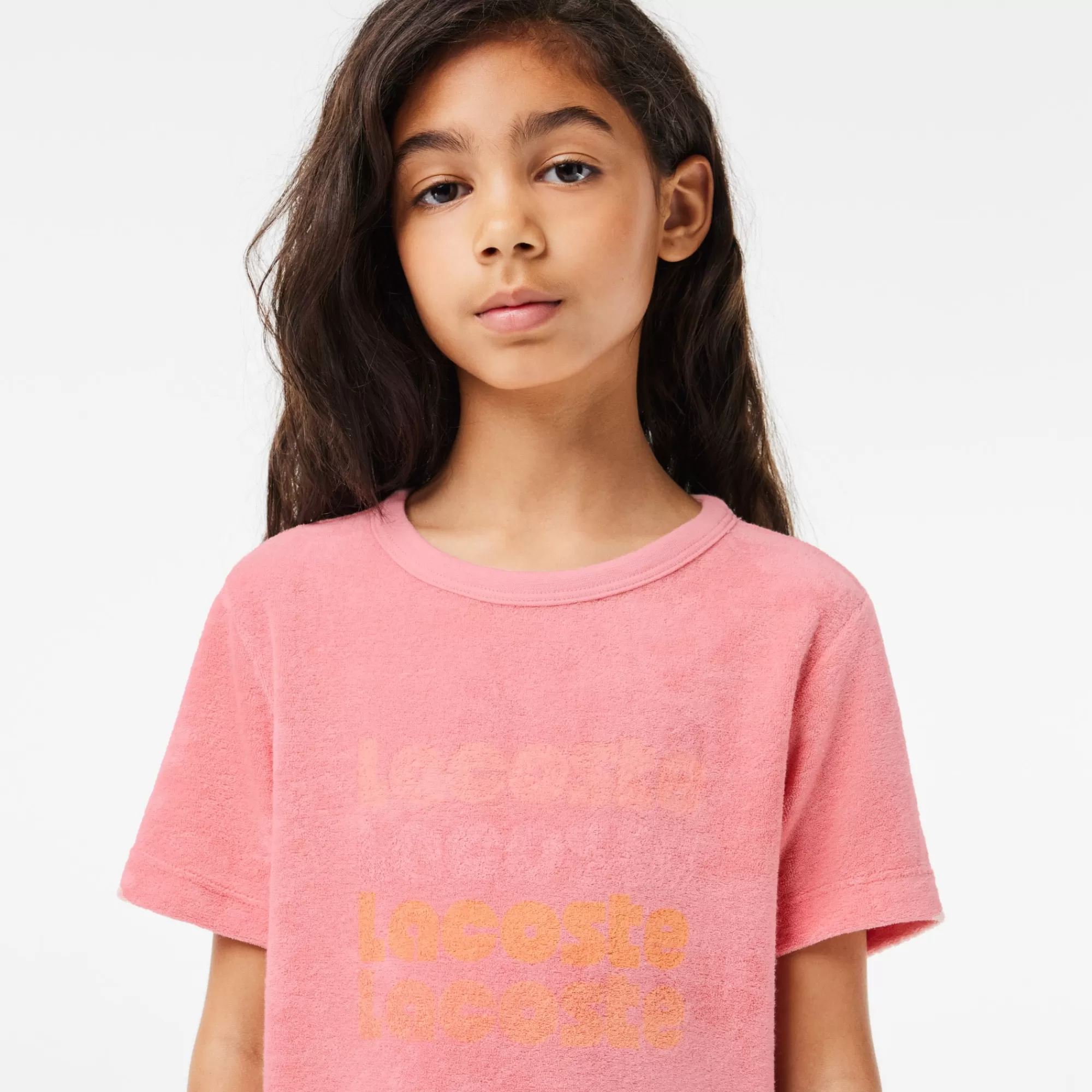 Crianças LACOSTE Moda Menina | Moda Menina^Vestido tipo T-shirt em Algodão Terry com Logo